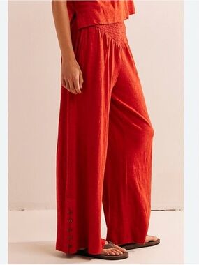 Free People Beach Keep It Cool Orange Pants Medium